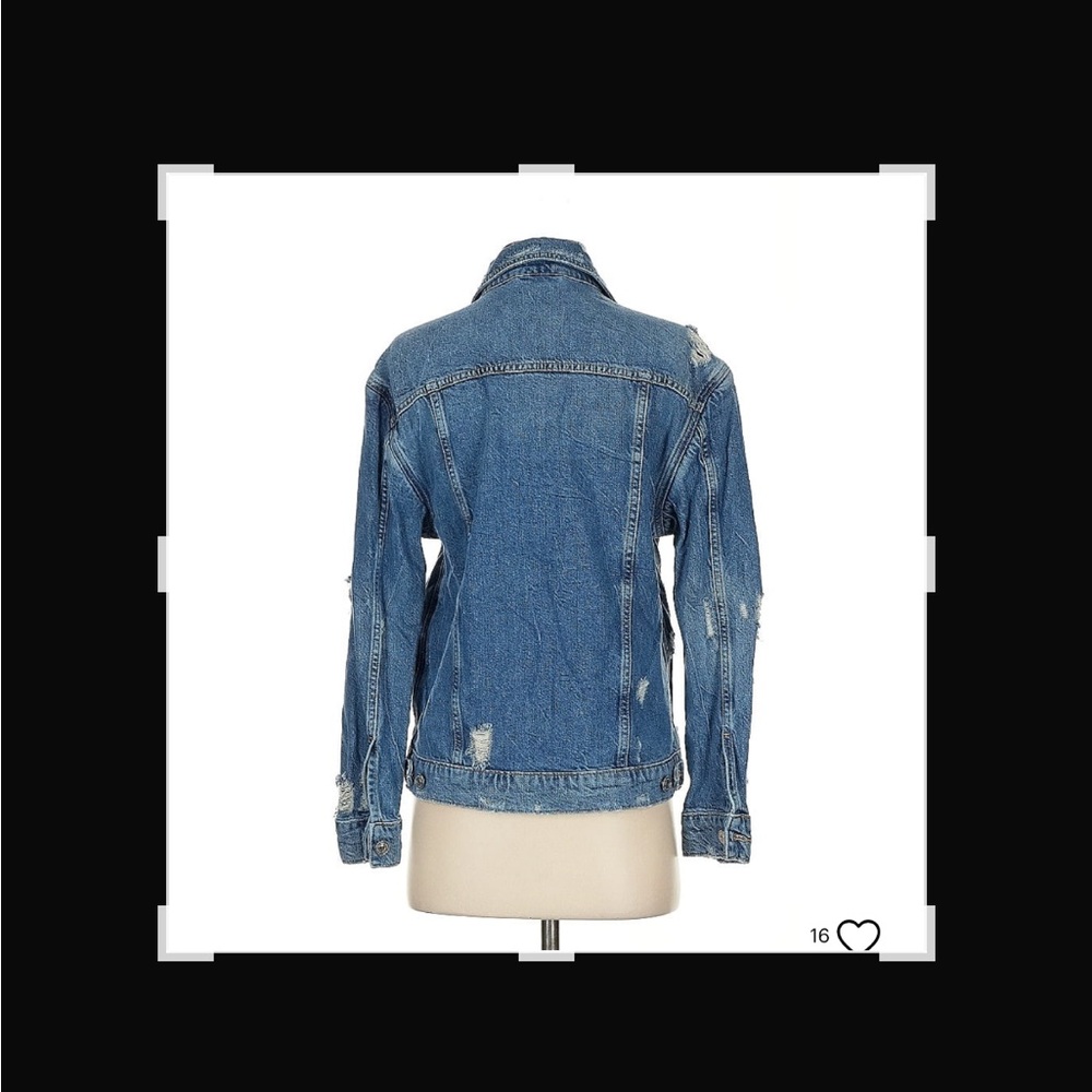 All Saints Blue Denim Jean Jacket Classic Fit